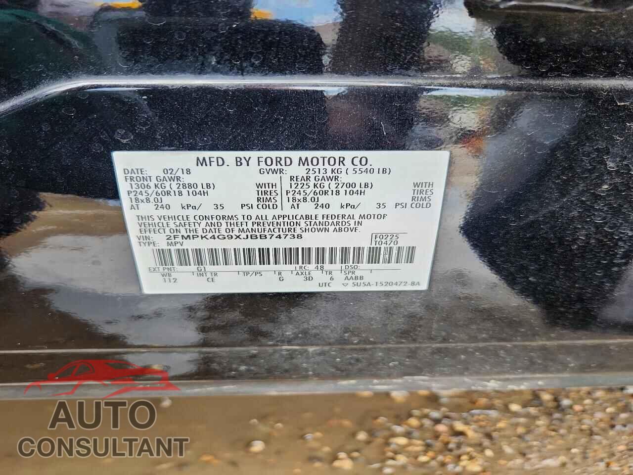 FORD EDGE 2018 - 2FMPK4G9XJBB74738