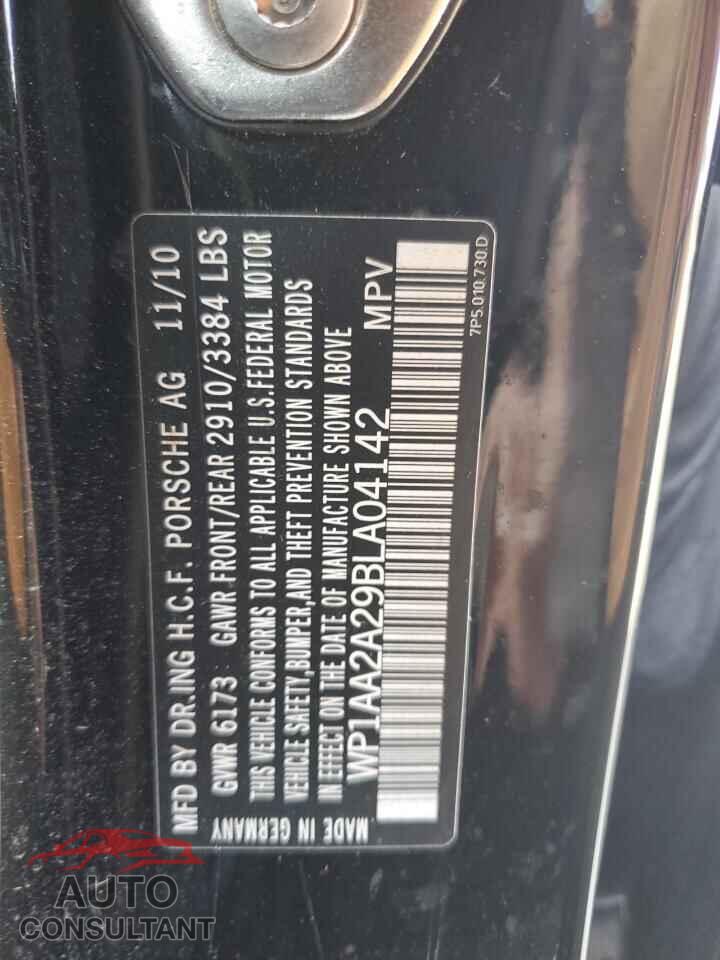 PORSCHE CAYENNE 2011 - WP1AA2A29BLA04142