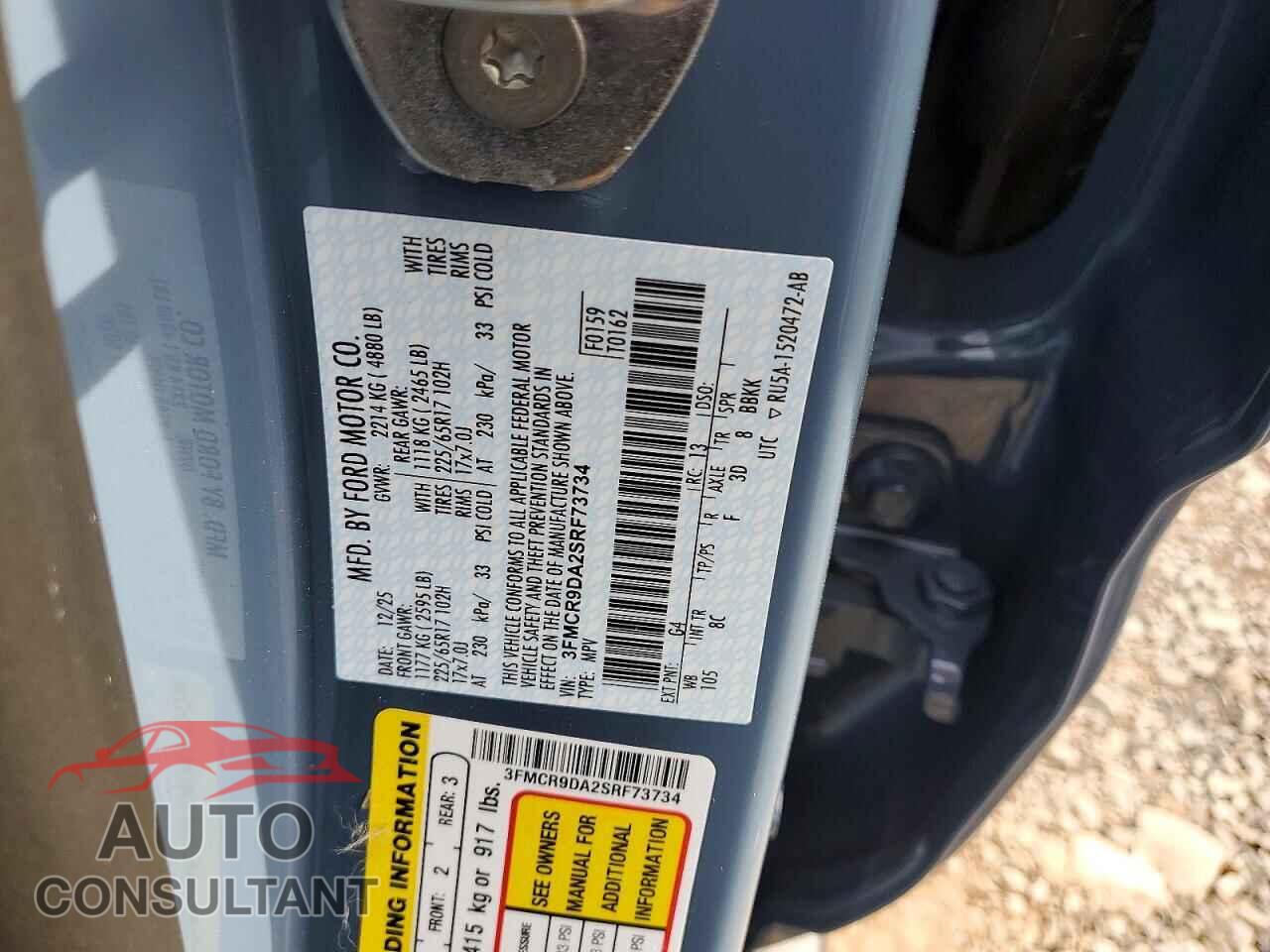 FORD BRONCO 2025 - 3FMCR9DA2SRF73734