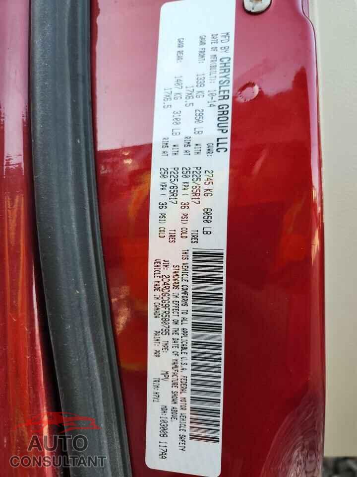 DODGE CARAVAN 2015 - 2C4RDGCG9FR580795