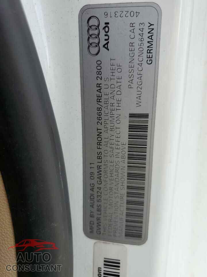 AUDI A7 2012 - WAU2GAFC4CN056443