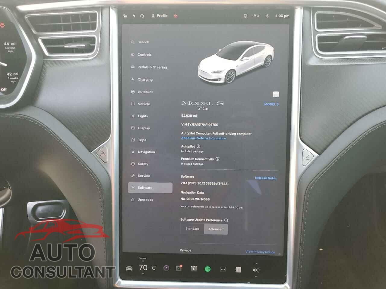TESLA MODEL S 2017 - 5YJSA1E17HF196755