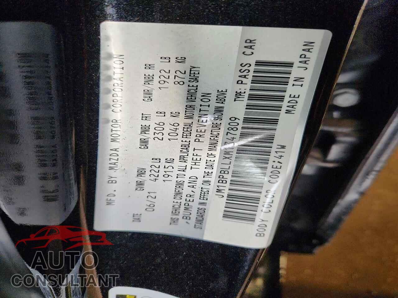 MAZDA 3 2021 - JM1BPBLLXM1347809