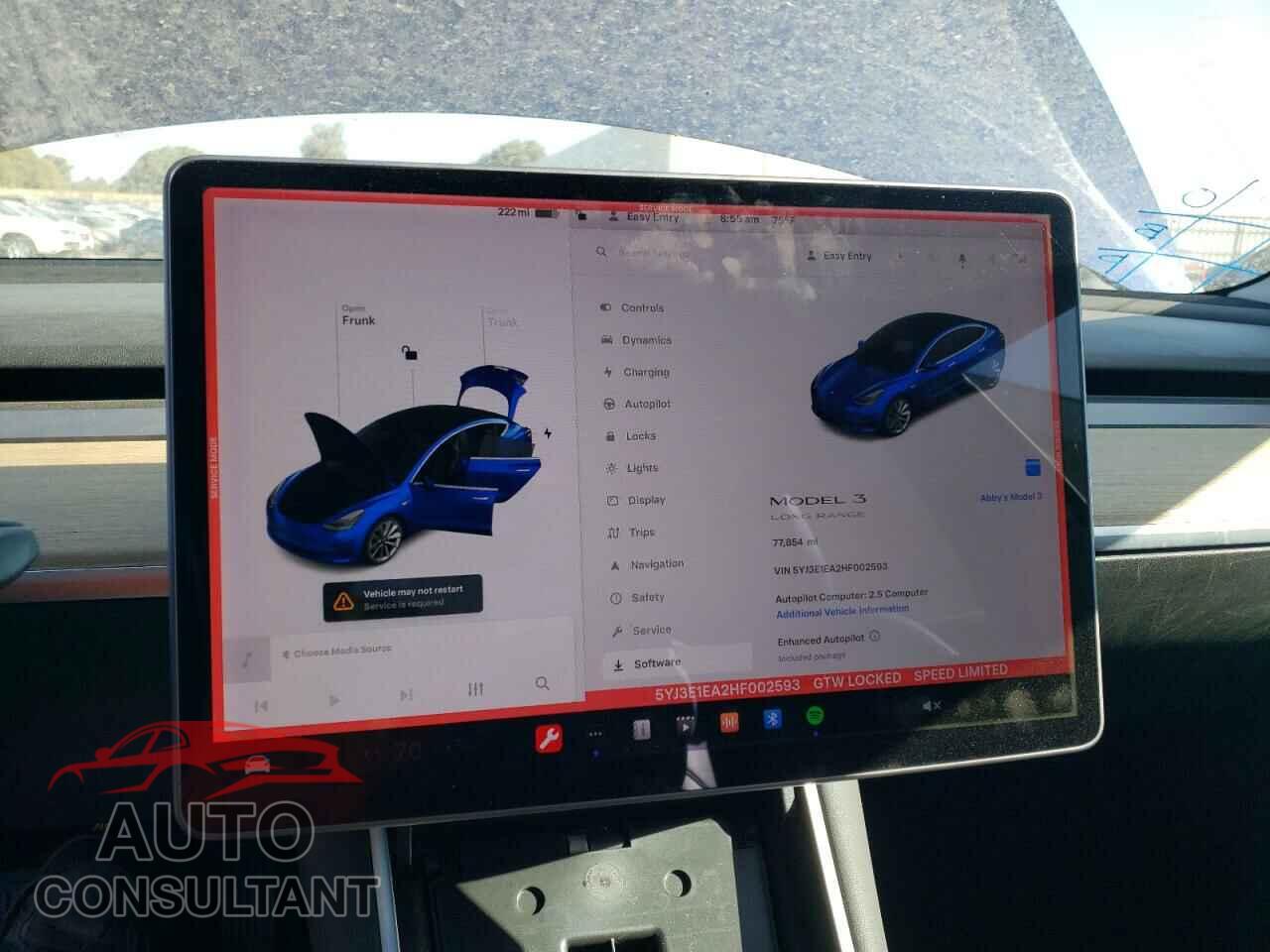 TESLA MODEL 3 2017 - 5YJ3E1EA2HF002593