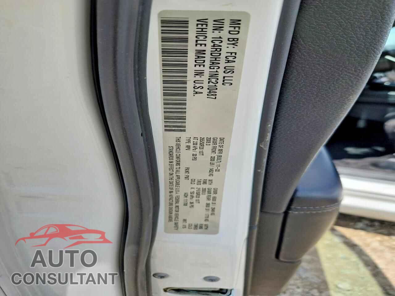 DODGE DURANGO 2022 - 1C4RDHAG1NC210487