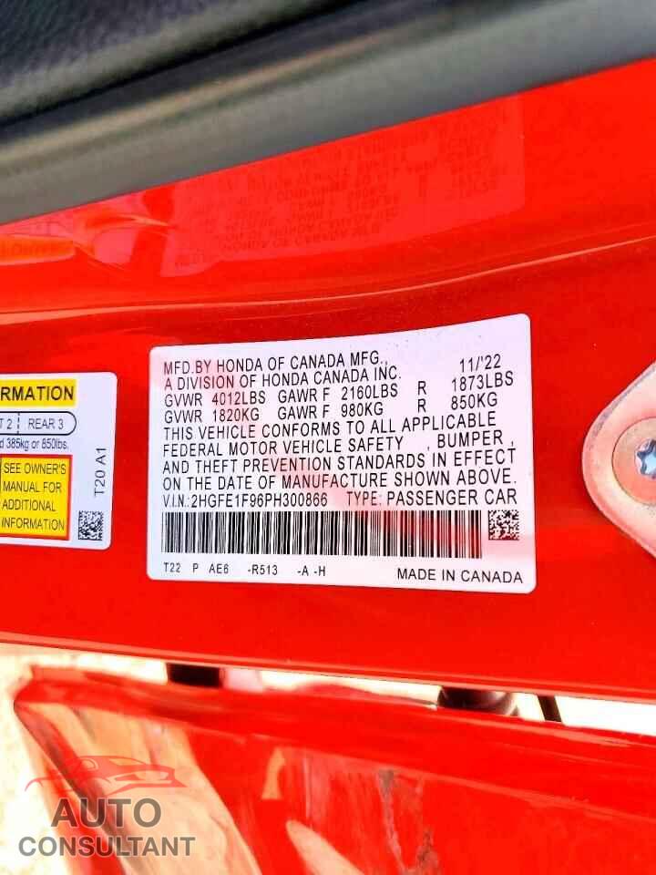 HONDA CIVIC 2023 - 2HGFE1F96PH300866