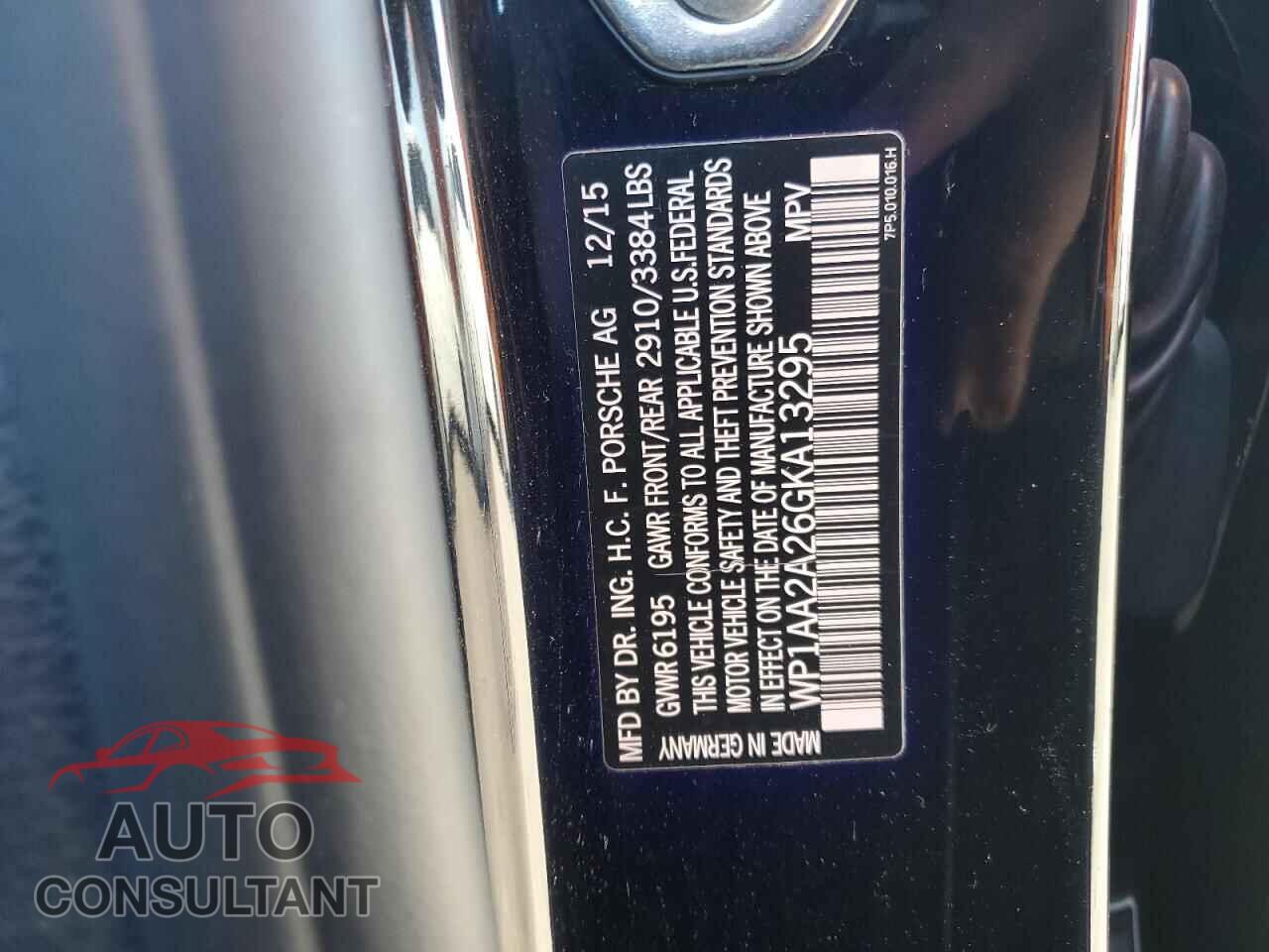 PORSCHE CAYENNE 2016 - WP1AA2A26GKA13295