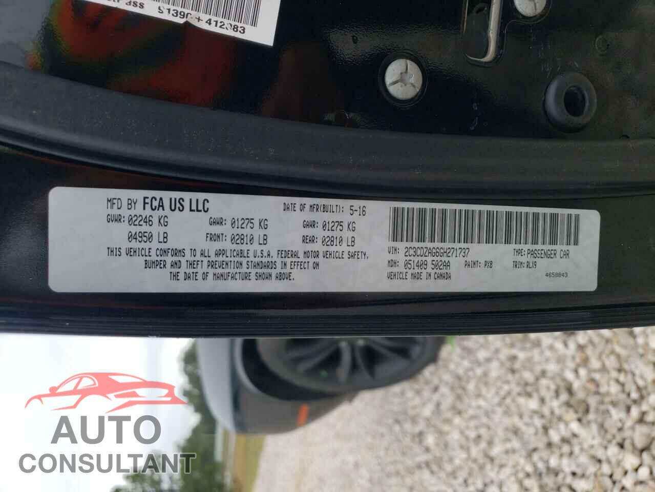 DODGE CHALLENGER 2016 - 2C3CDZAG6GH271737