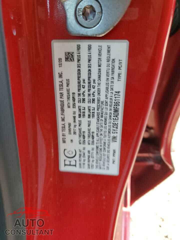 TESLA MODEL 3 2021 - 5YJ3E1EA0MF861174