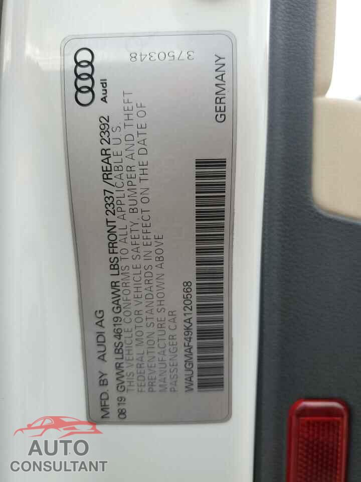 AUDI A4 2019 - WAUGMAF49KA120568