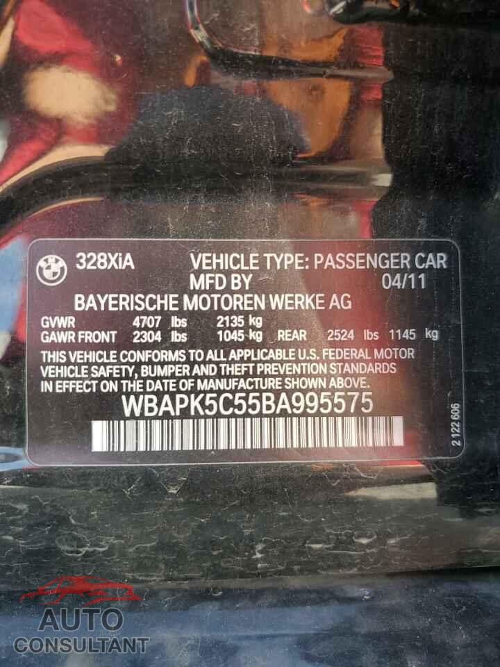BMW 3 SERIES 2011 - WBAPK5C55BA995575