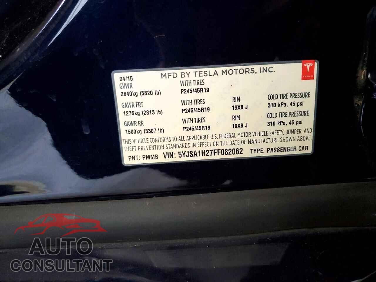 TESLA MODEL S 2015 - 5YJSA1H27FF082062