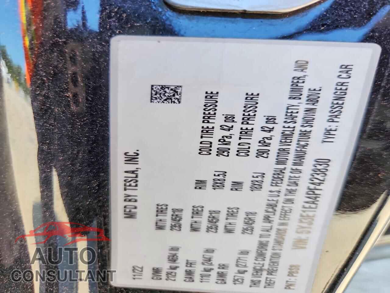 TESLA MODEL 3 2023 - 5YJ3E1EA4PF423830