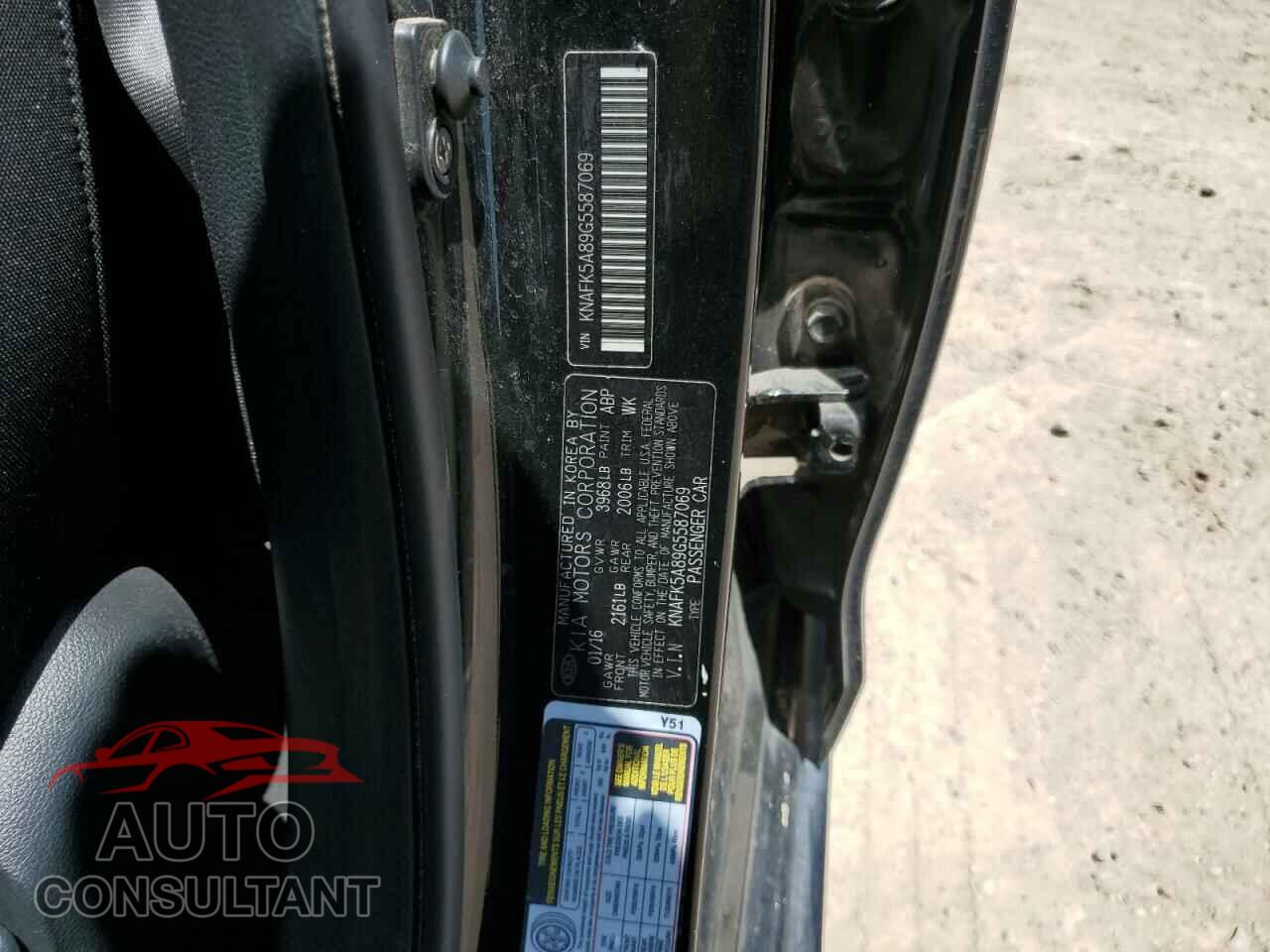 KIA FORTE 2016 - KNAFK5A89G5587069