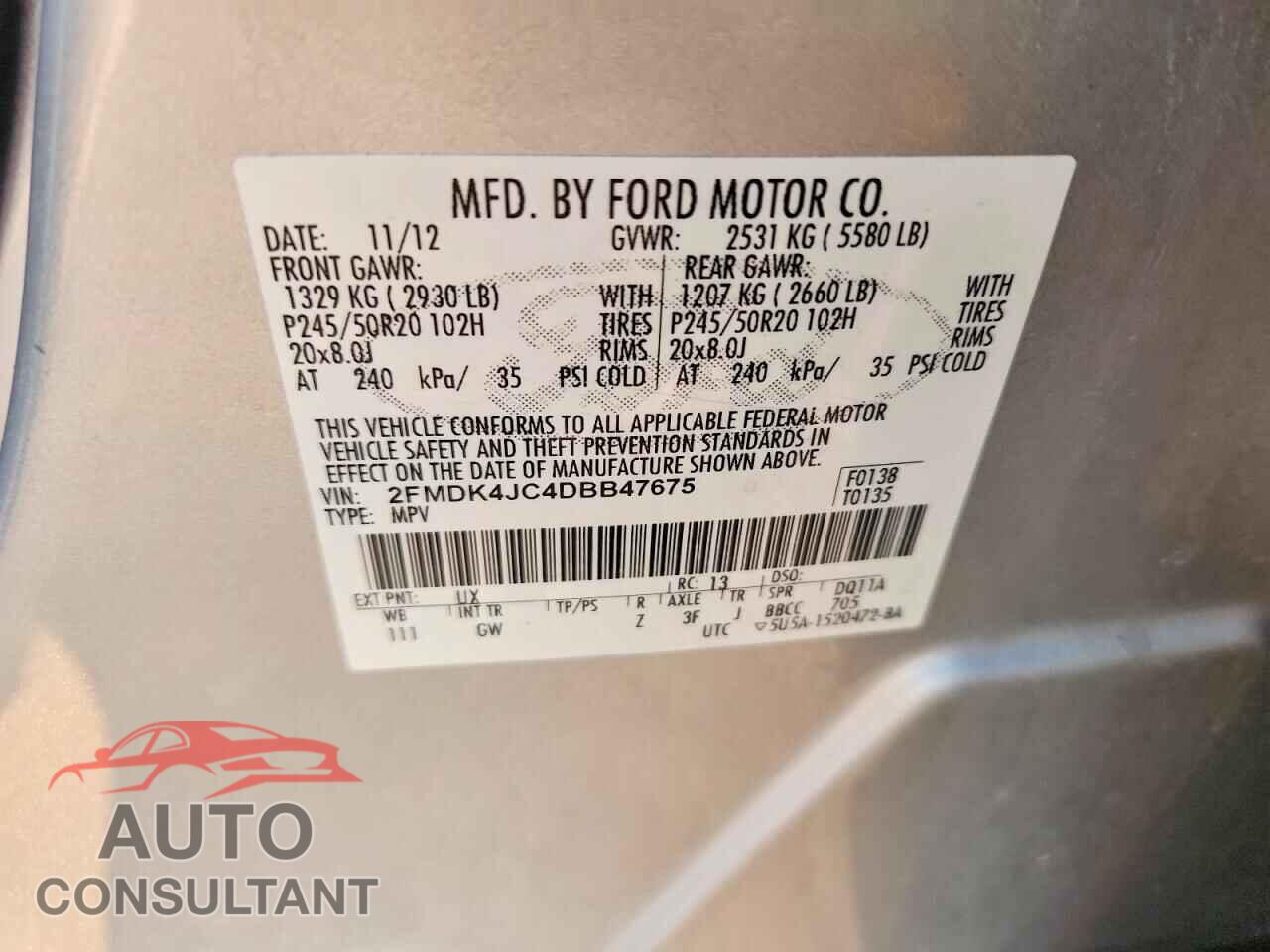 FORD EDGE 2013 - 2FMDK4JC4DBB47675
