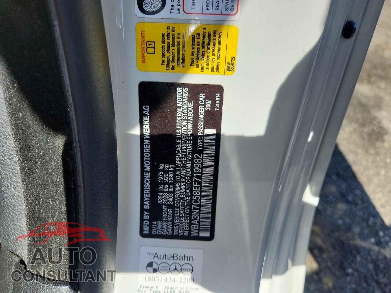 BMW 4 SERIES 2014 - WBA3N7C58EF719982
