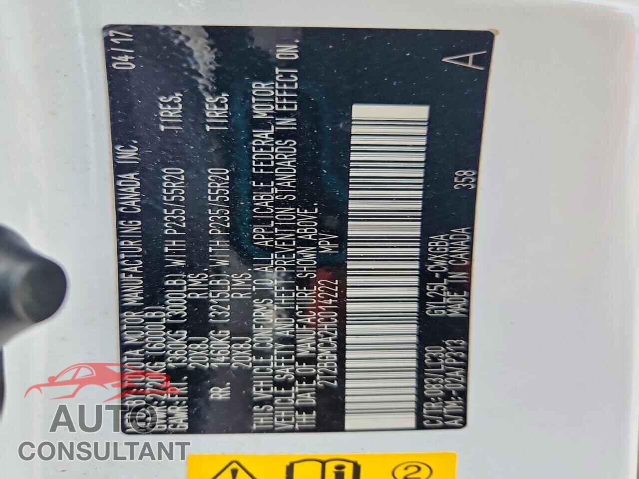 LEXUS RX450 2017 - 2T2BGMCA2HC014222