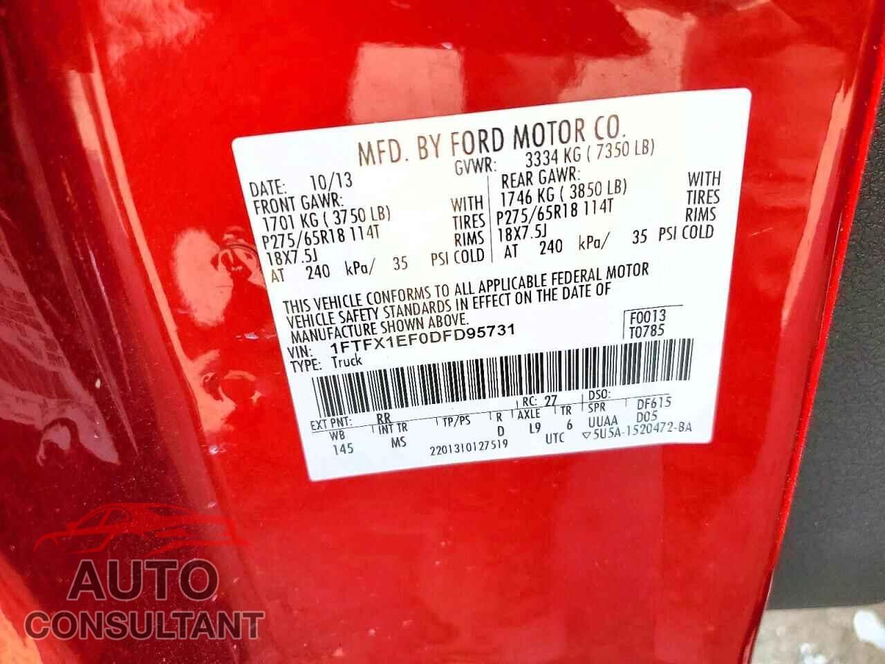 FORD F150 2013 - 1FTFX1EF0DFD95731