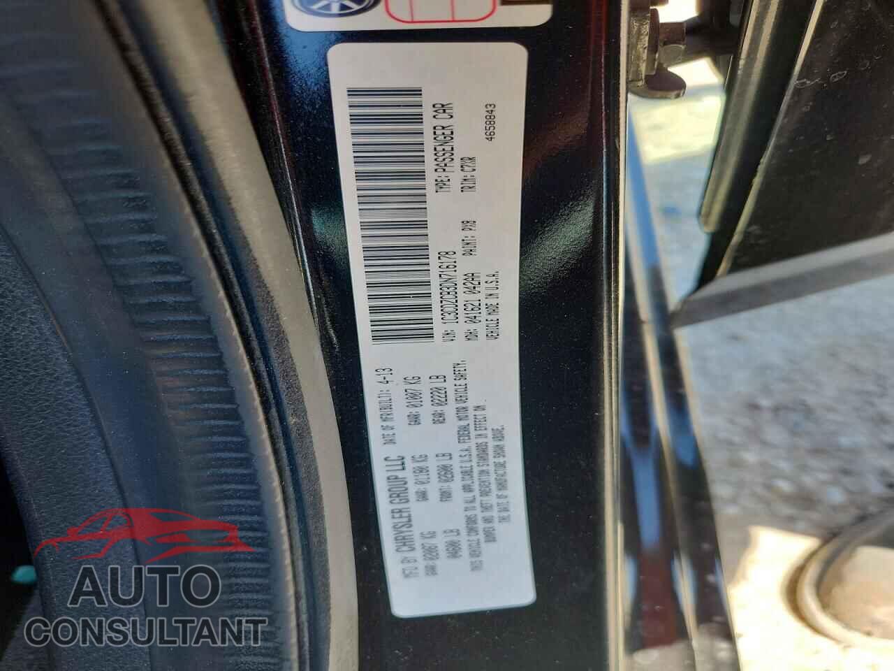DODGE AVENGER 2013 - 1C3CDZCB3DN716178