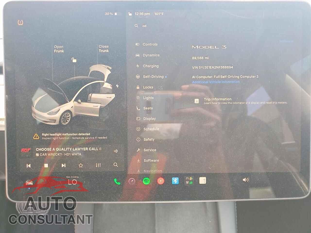 TESLA MODEL 3 2022 - 5YJ3E1EA2NF368694