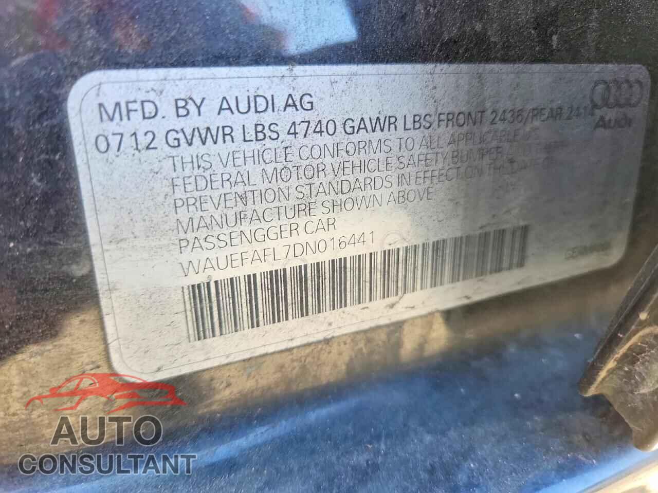 AUDI A4 2013 - WAUEFAFL7DN016441