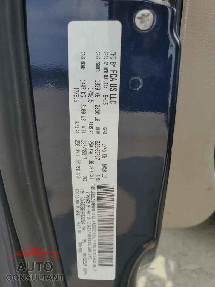 DODGE CARAVAN 2016 - 2C4RDGBG0GR122324