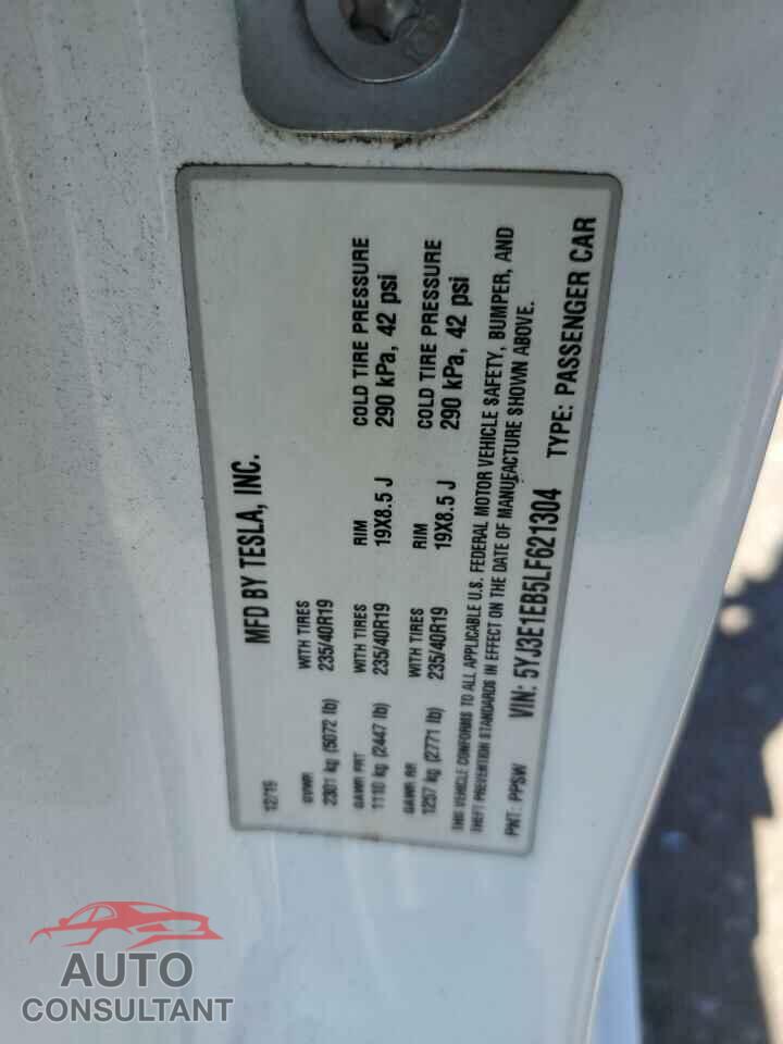TESLA MODEL 3 2020 - 5YJ3E1EB5LF621304