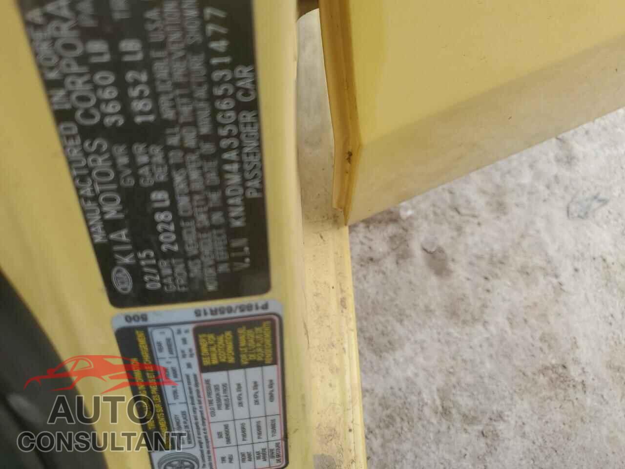 KIA RIO 2016 - KNADM4A35G6531477