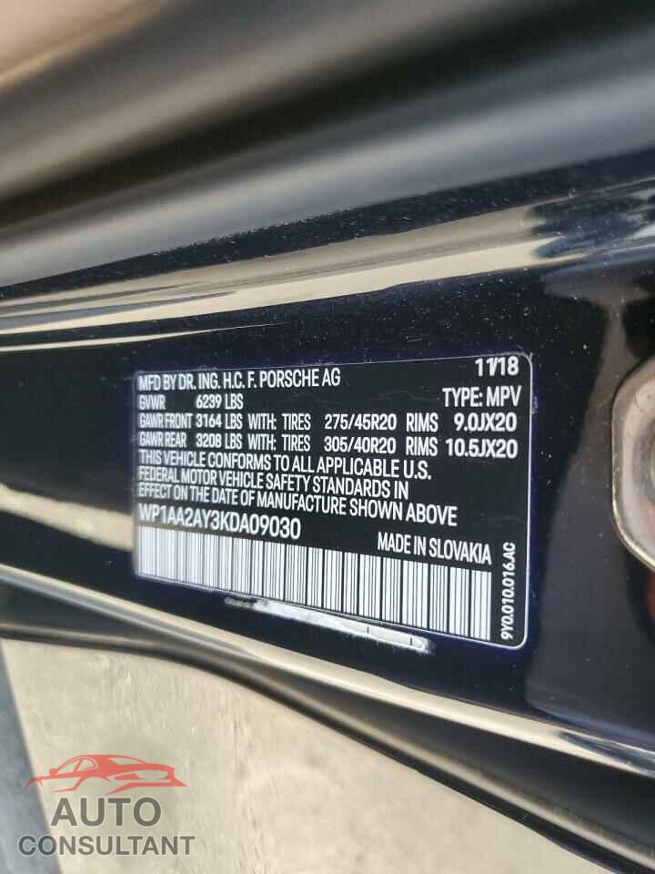PORSCHE CAYENNE 2019 - WP1AA2AY3KDA09030