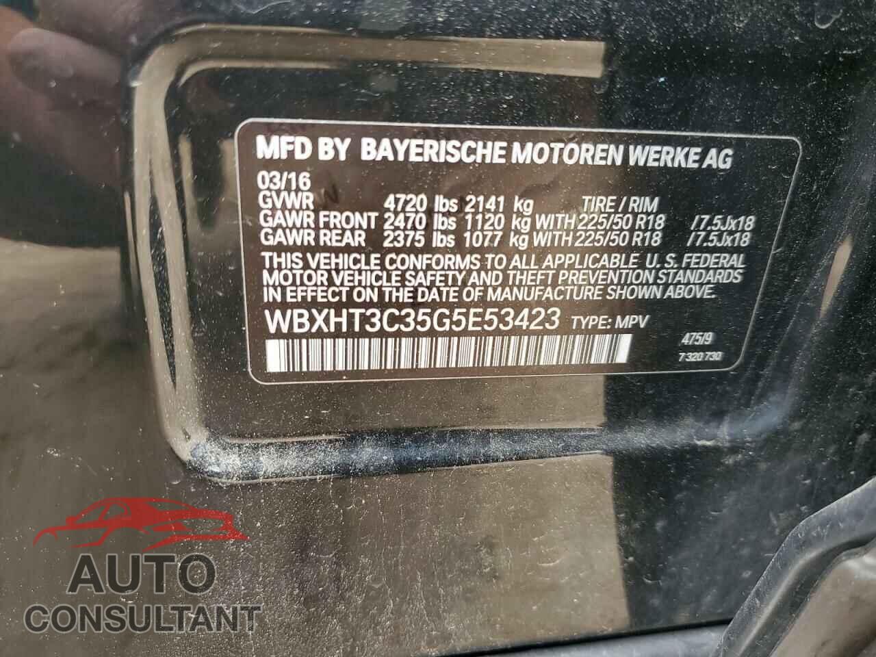 BMW X1 2016 - WBXHT3C35G5E53423