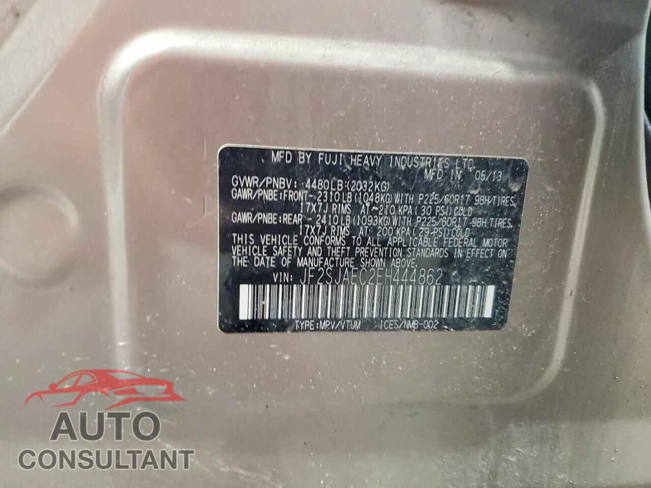 SUBARU FORESTER 2014 - JF2SJAEC2EH444862