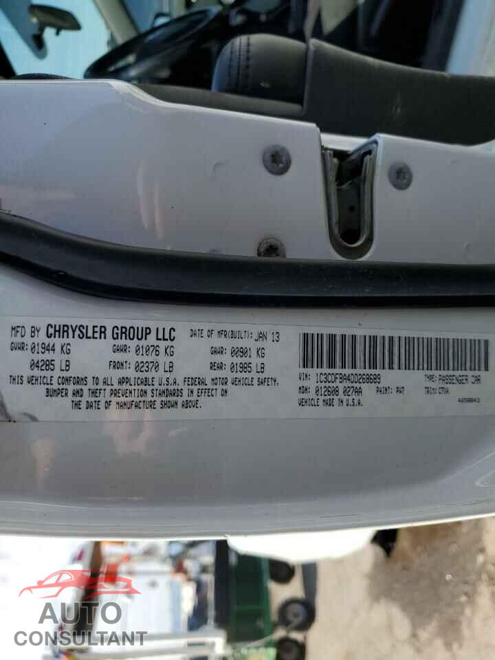 DODGE DART 2013 - 1C3CDFBA4DD268689