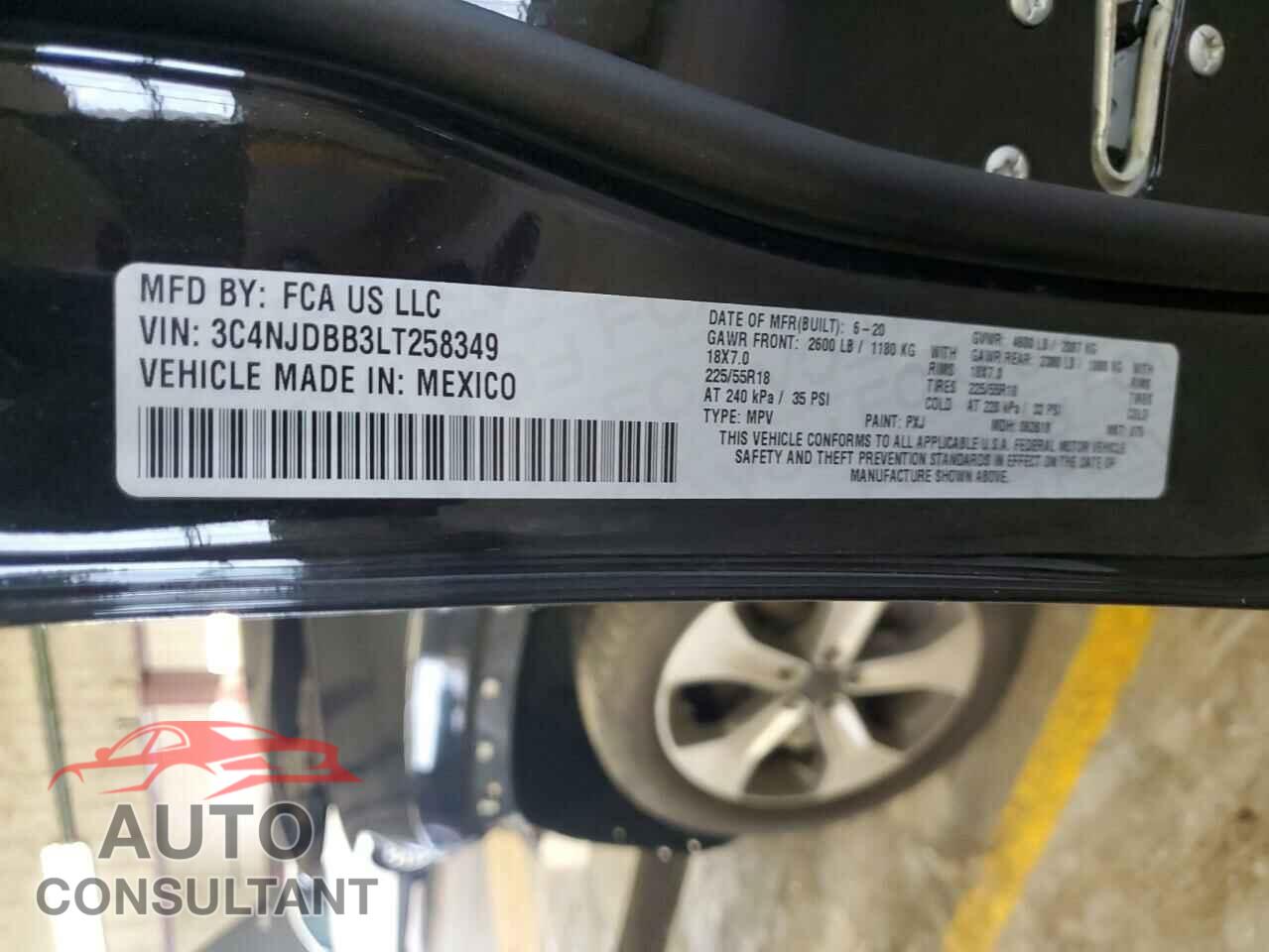 JEEP COMPASS 2020 - 3C4NJDBB3LT258349