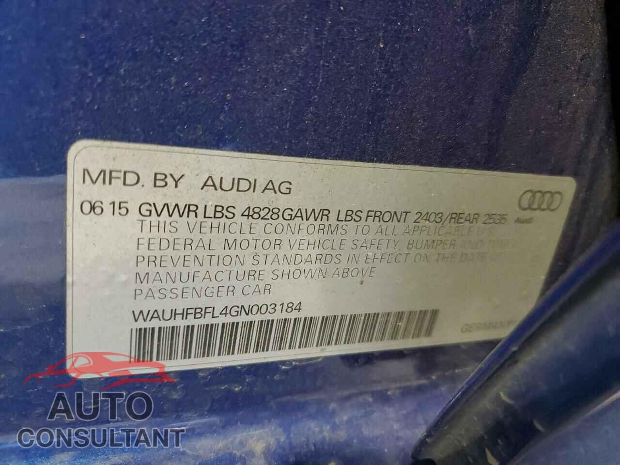 AUDI A4 2016 - WAUHFBFL4GN003184