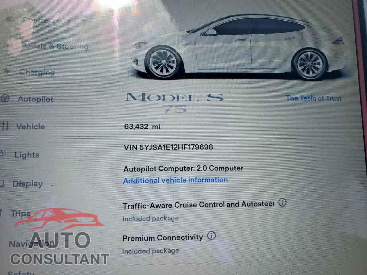 TESLA MODEL S 2017 - 5YJSA1E12HF179698