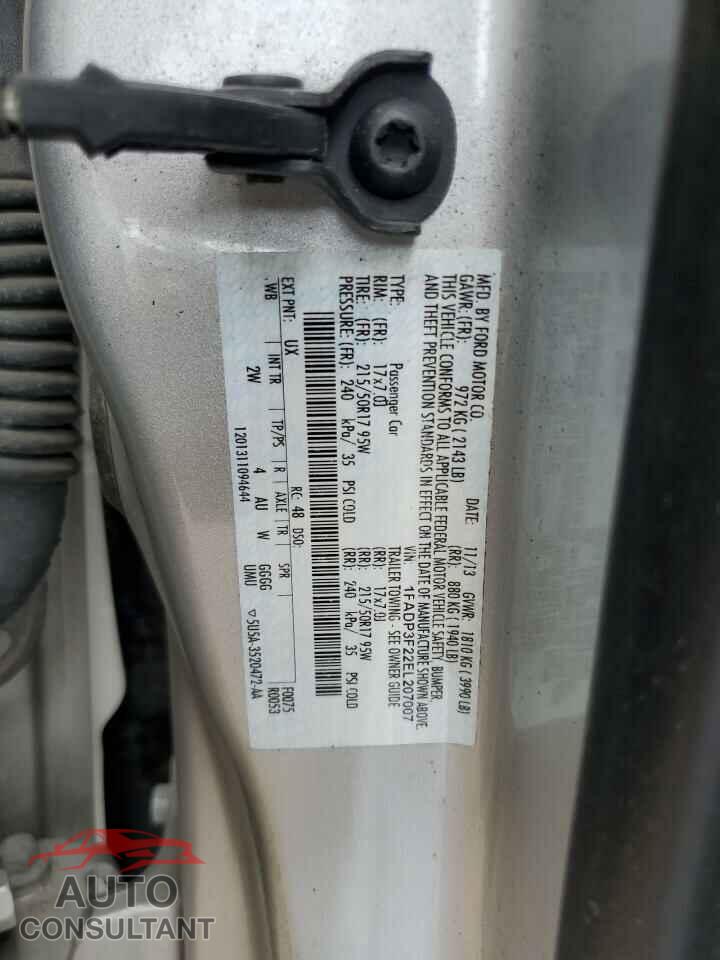 FORD FOCUS 2014 - 1FADP3F22EL207007