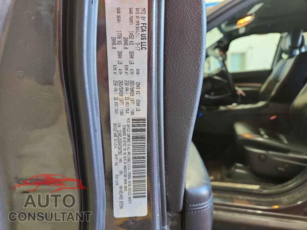 DODGE DURANGO 2017 - 1C4RDJDG5HC907961