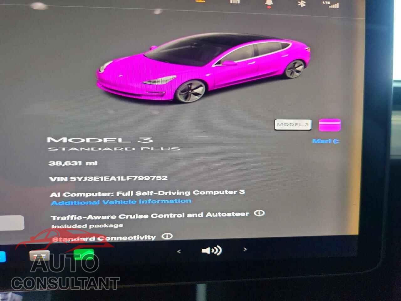 TESLA MODEL 3 2020 - 5YJ3E1EA1LF799752