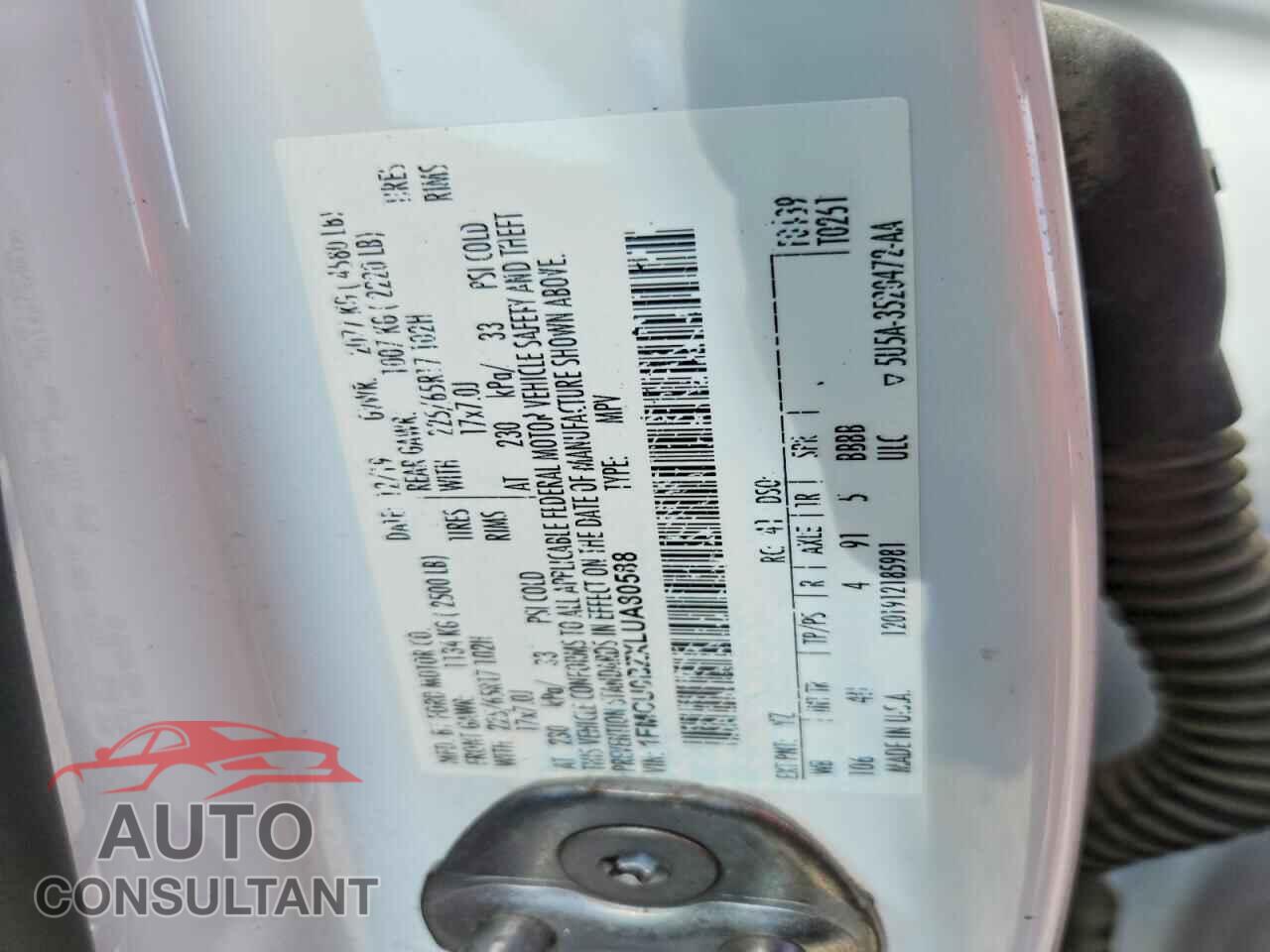 FORD ESCAPE 2020 - 1FMCU0BZXLUA80588
