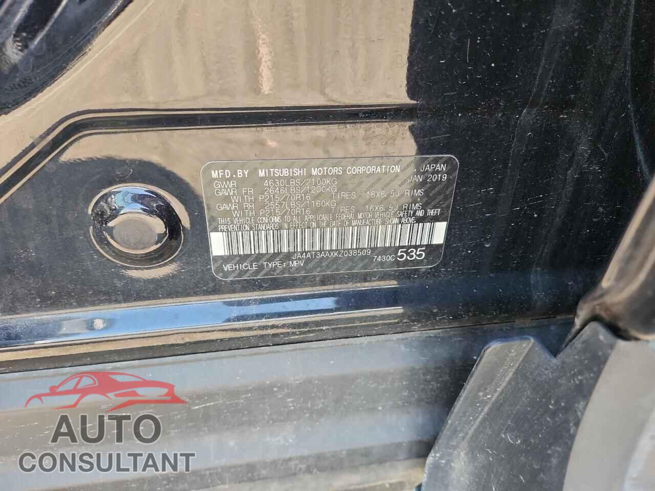 MITSUBISHI ECLIPSE 2019 - JA4AT3AAXKZ038509