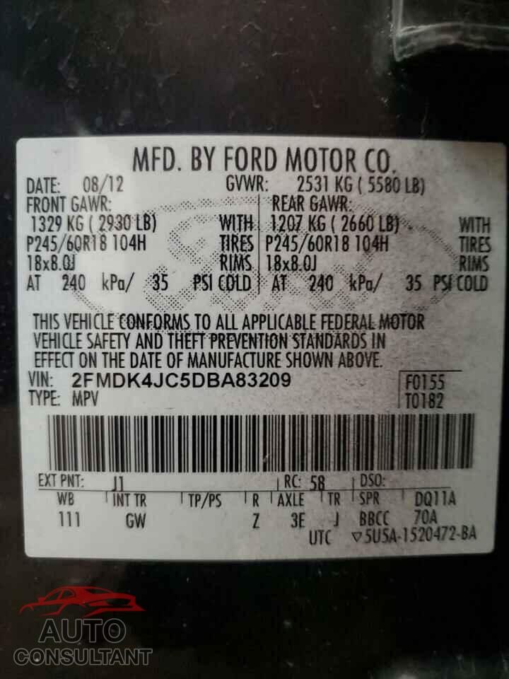 FORD EDGE 2013 - 2FMDK4JC5DBA83209