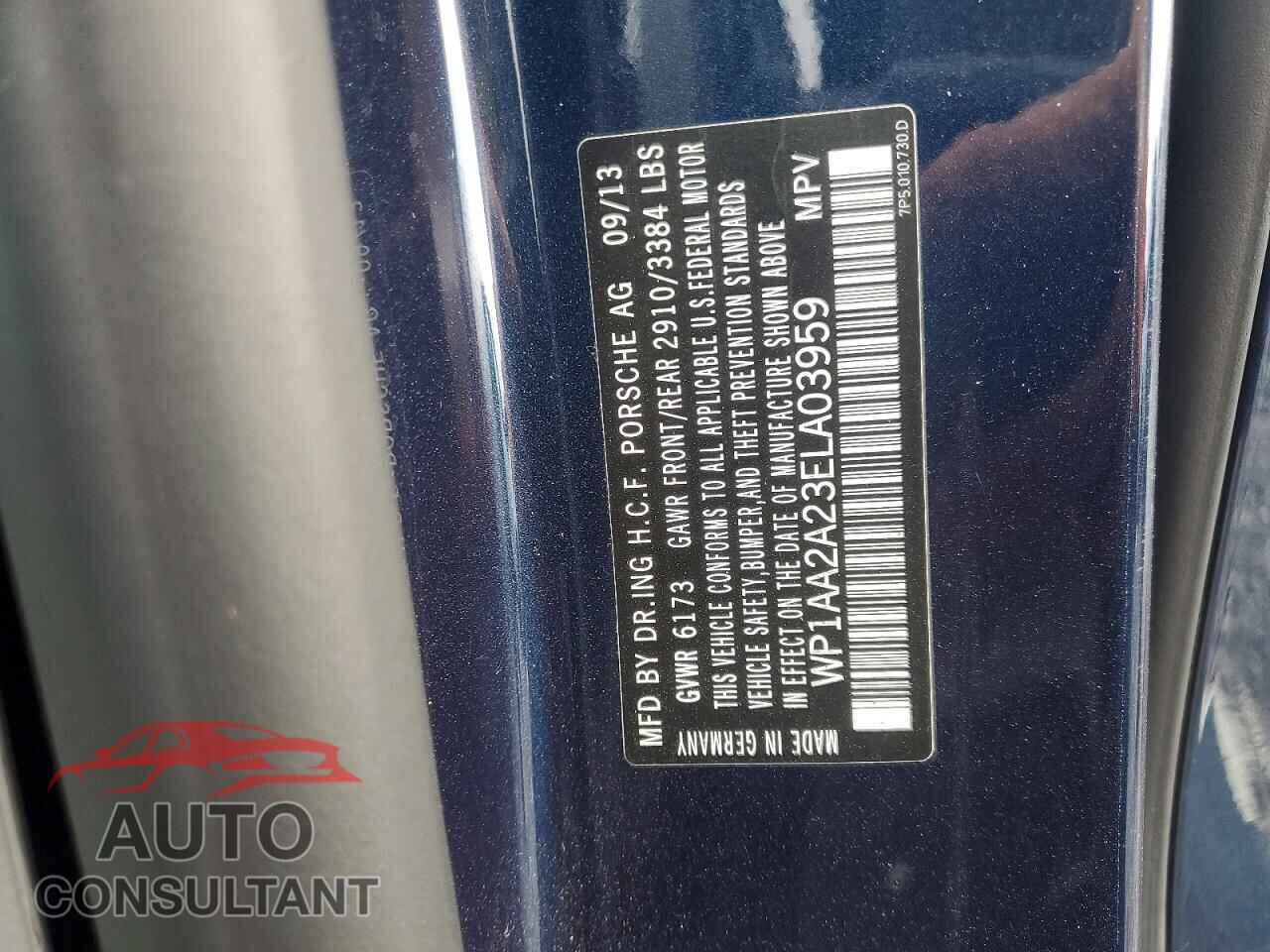 PORSCHE CAYENNE 2014 - WP1AA2A23ELA03959
