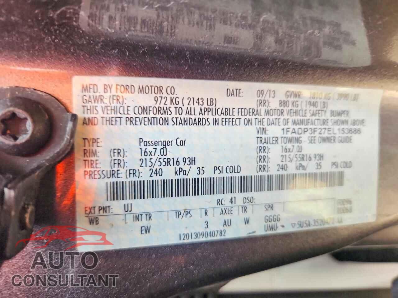 FORD FOCUS 2014 - 1FADP3F27EL153686