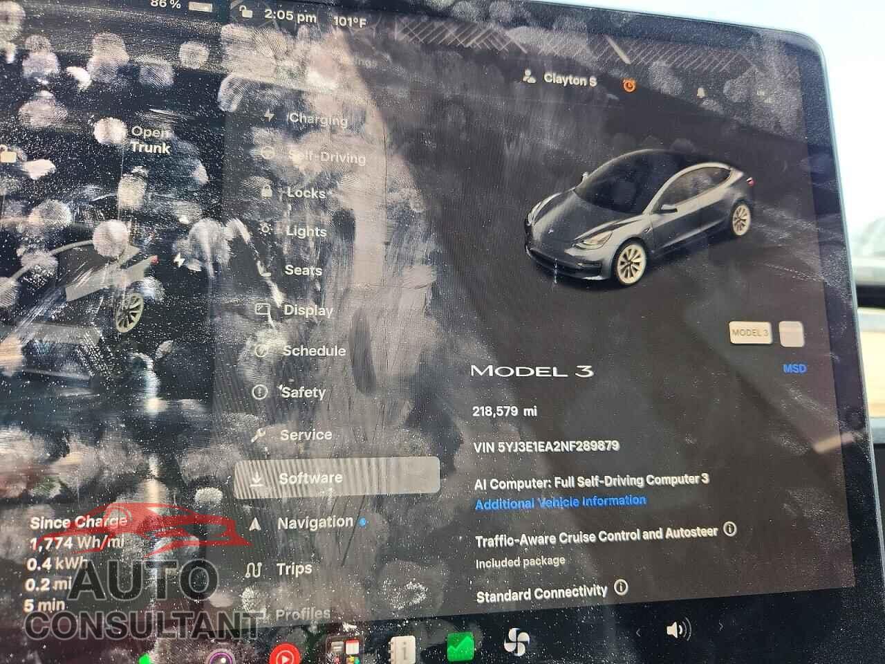 TESLA MODEL 3 2022 - 5YJ3E1EA2NF289879