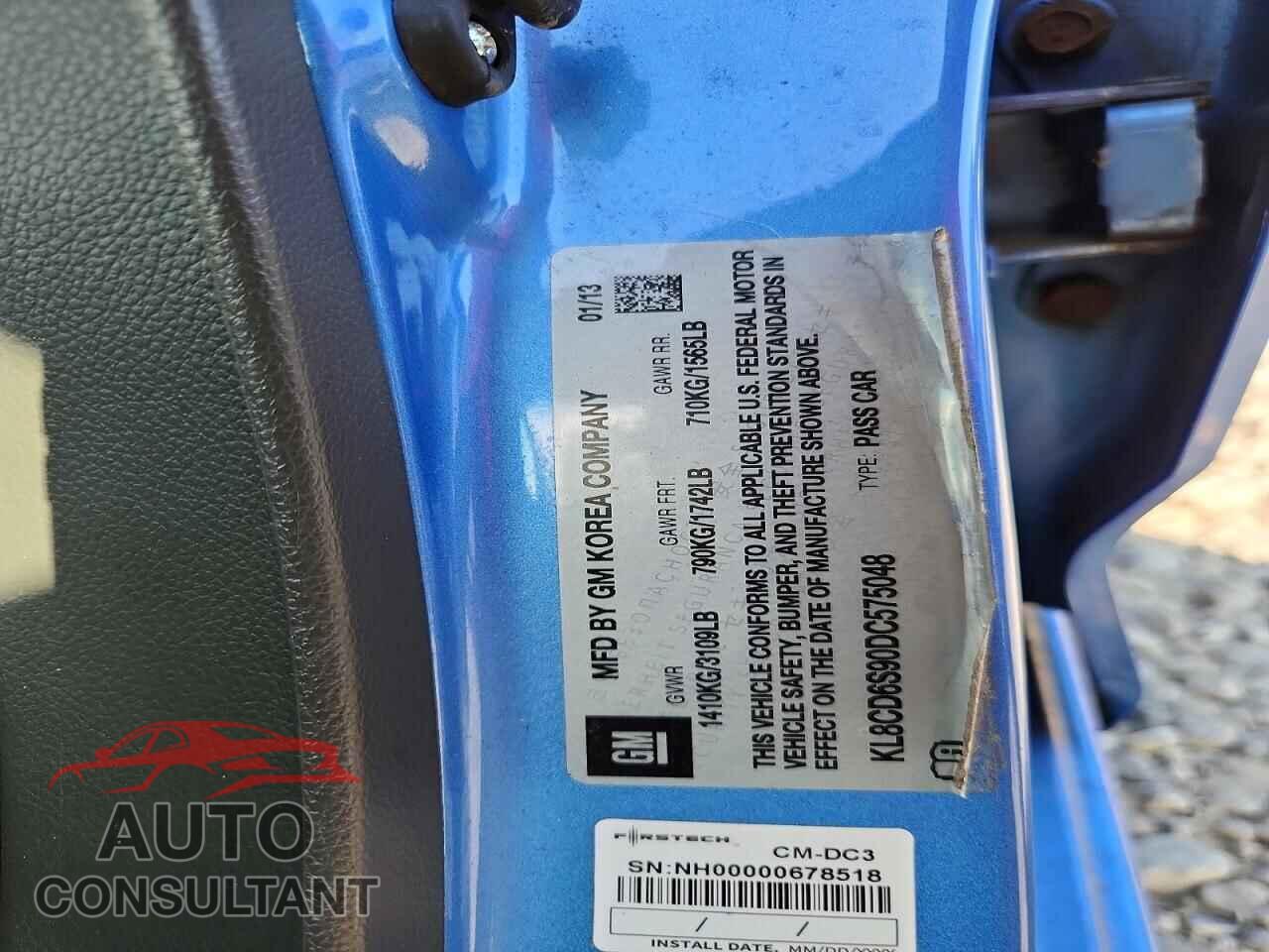 CHEVROLET SPARK 2013 - KL8CD6S90DC575048