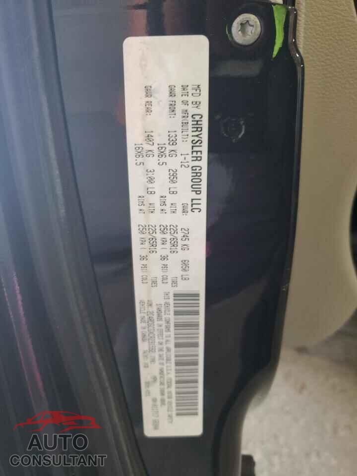 DODGE CARAVAN 2012 - 2C4RDGCGXCR231592