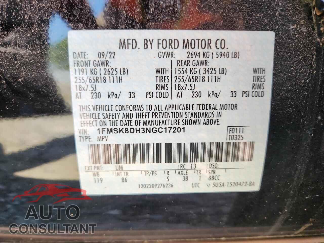 FORD EXPLORER 2022 - 1FMSK8DH3NGC17201