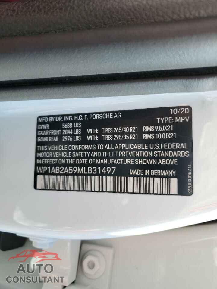 PORSCHE MACAN 2021 - WP1AB2A59MLB31497