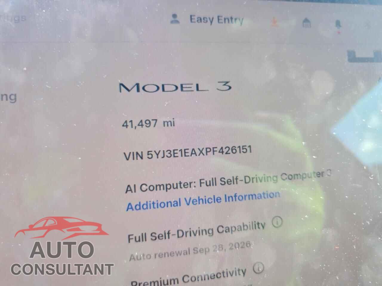 TESLA MODEL 3 2023 - 5YJ3E1EAXPF426151