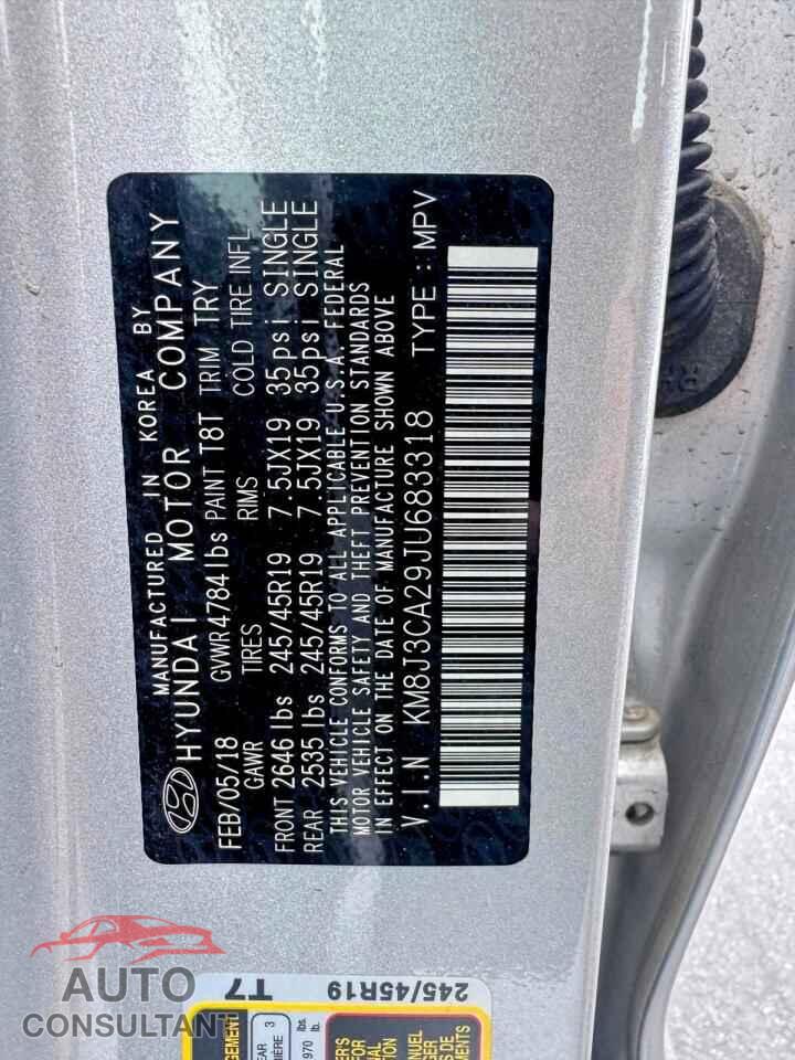 HYUNDAI TUCSON 2018 - KM8J3CA29JU683318